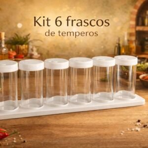 Kit 6 Frascos de Temperos